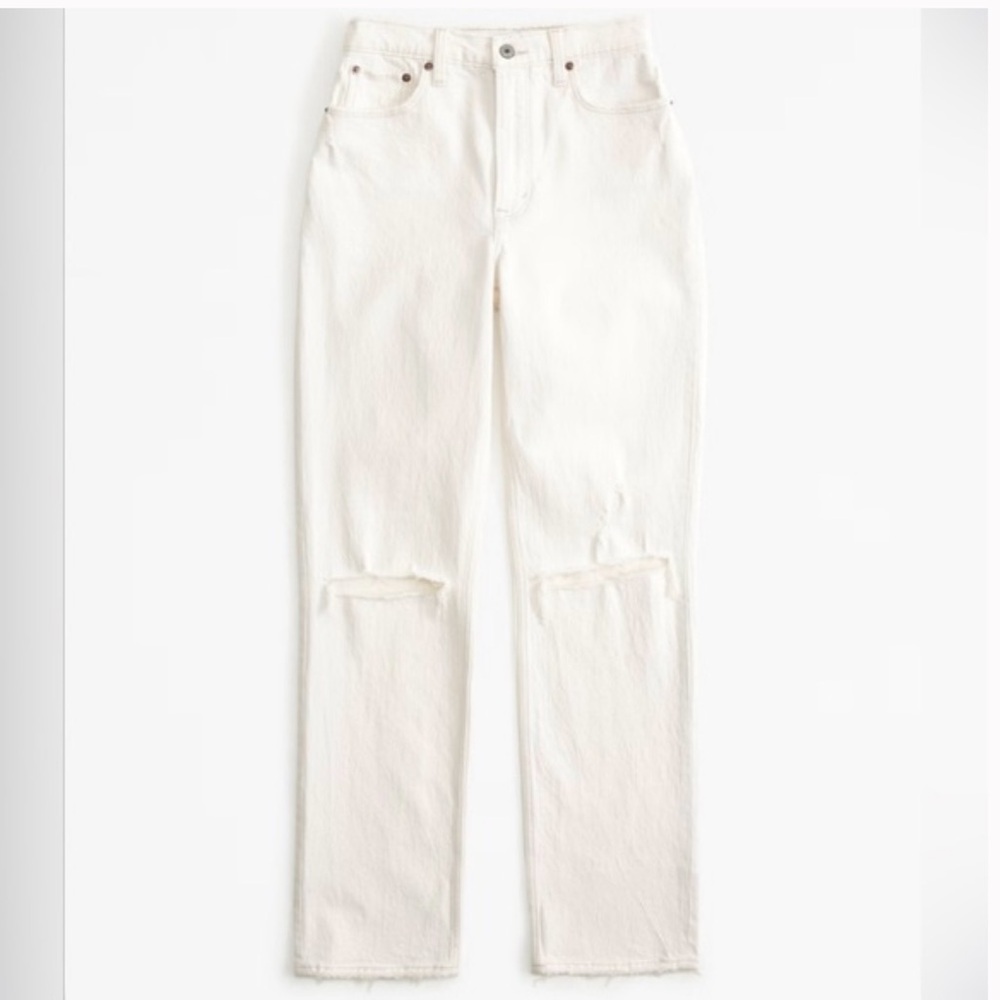 Abercrombie and fitch white mom jeans